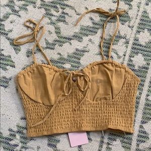 Yellow bustier crop top